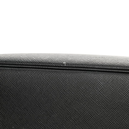 Prada Saffiano Cuir Medium Double Bag Black Fuoco 20 of 24