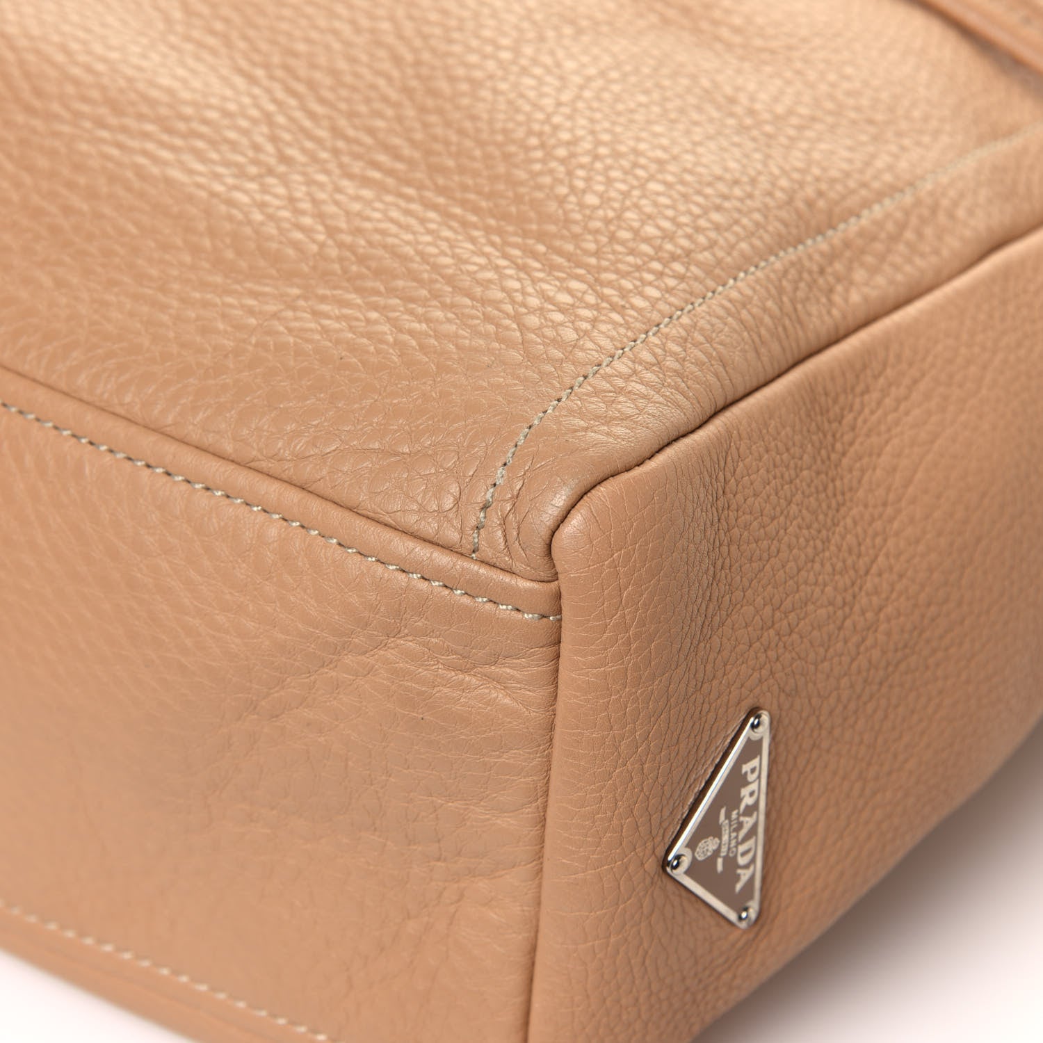Prada Vitello Daino Easy Foldover Pushlock Tote Sabbia 7 of 10