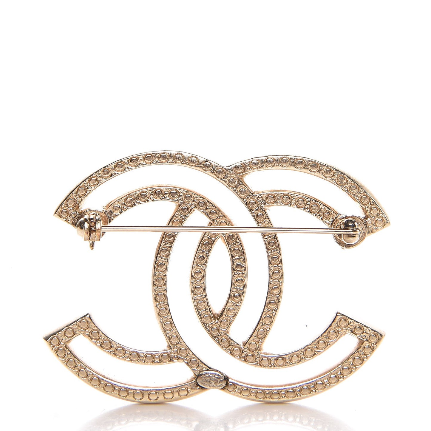 Crystal CC Brooch Gold