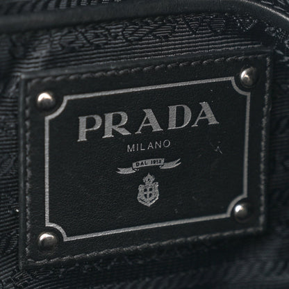Prada Tessuto Nylon Calfskin Dome Satchel Black 6 of 11
