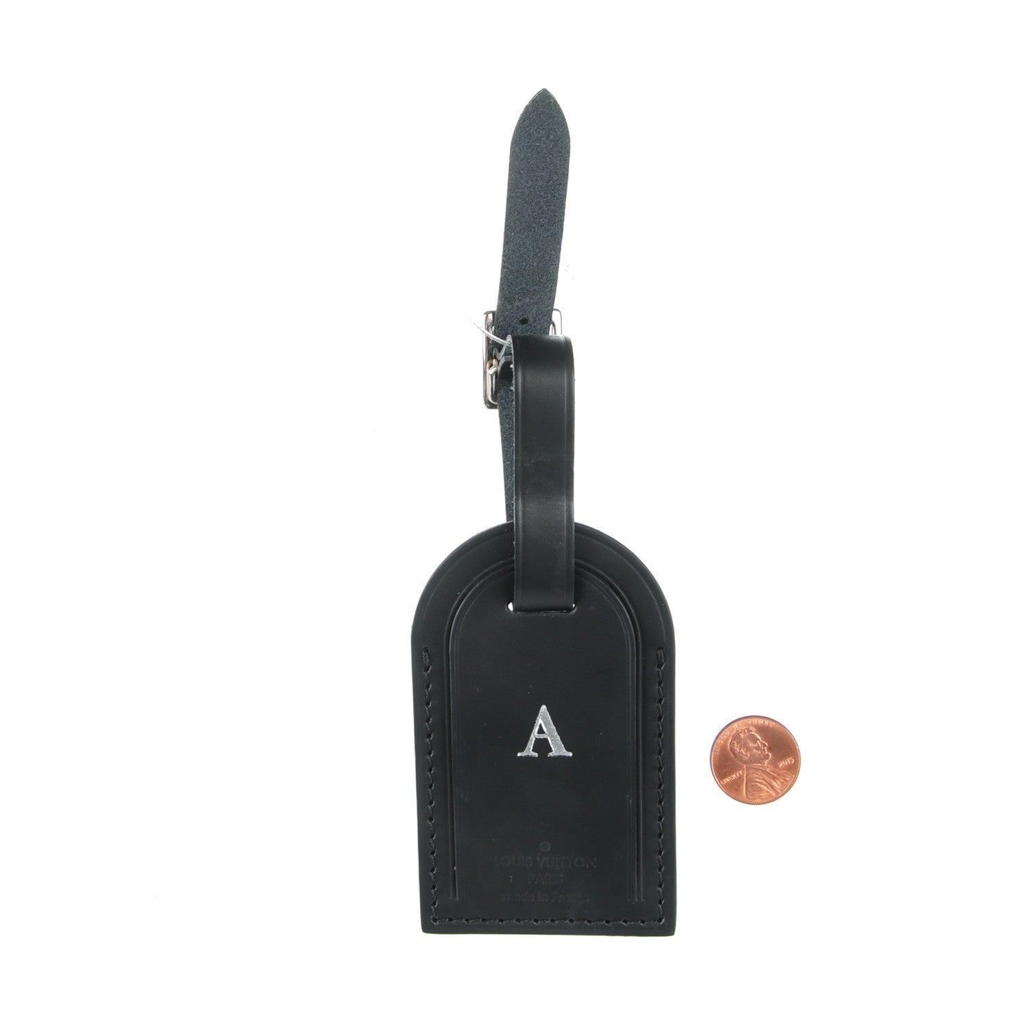 Louis Vuitton Calfskin Luggage Tag Black 2 of 4