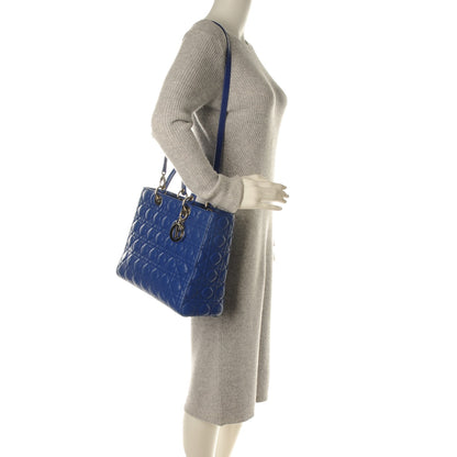 Christian Dior Lambskin Cannage Large Lady Dior Royal Blue 2 of 9