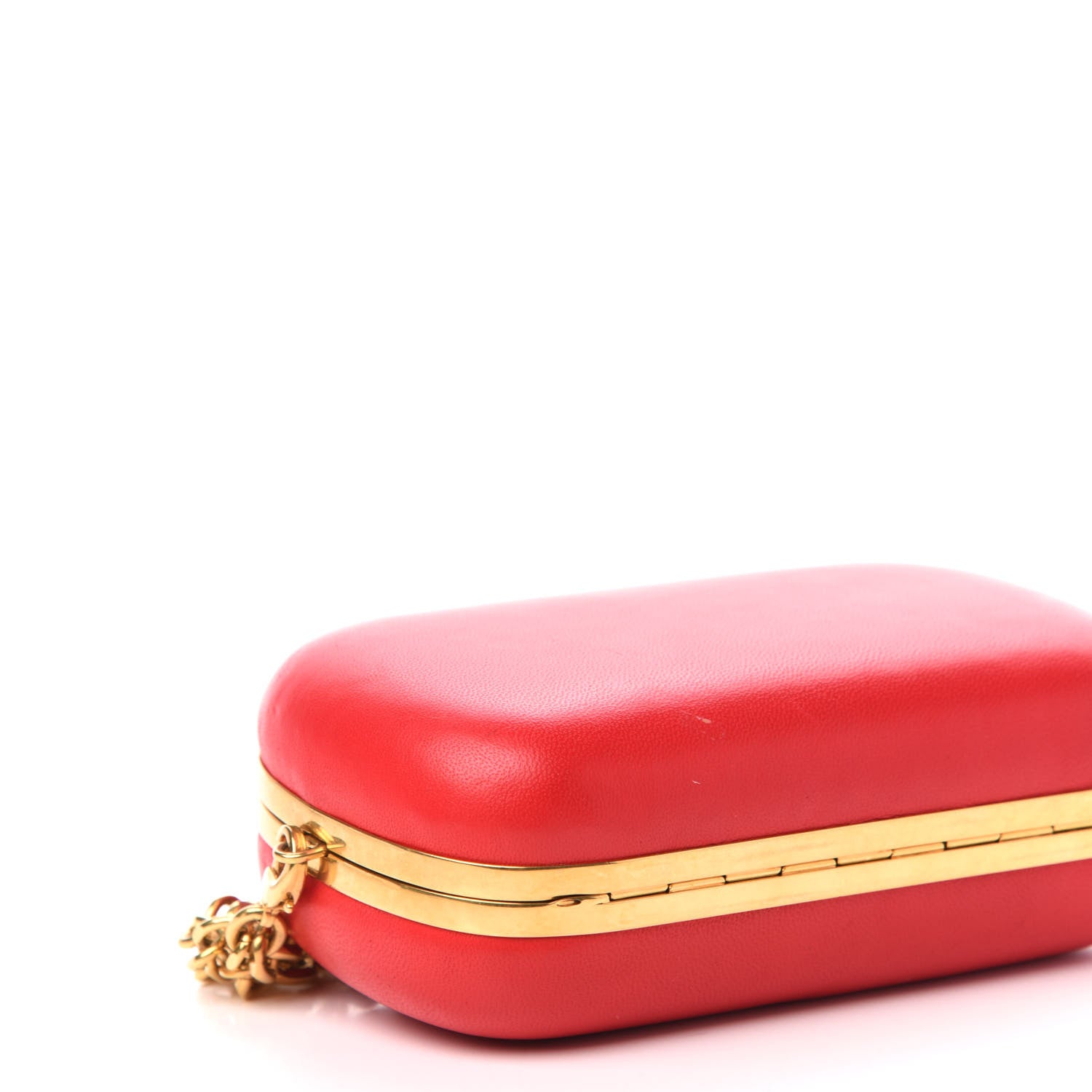 Alexander McQueen Calfskin Dagger Skull Box Clutch Red 8 of 11