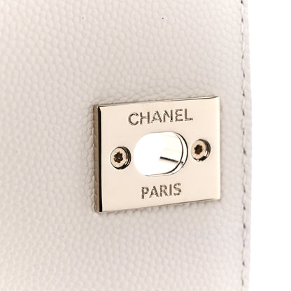 Chanel Caviar Quilted Mini Coco Chain Handle Flap White 6 of 13