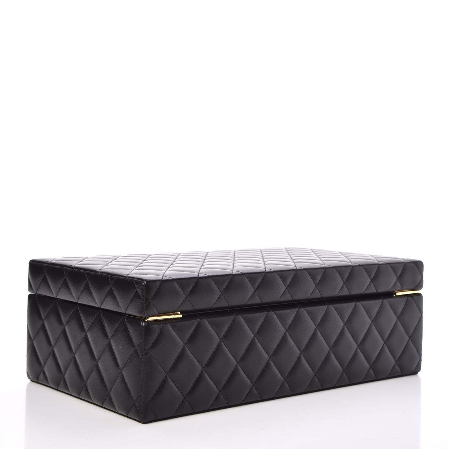 Lambskin Quilted Jewelry Case Black