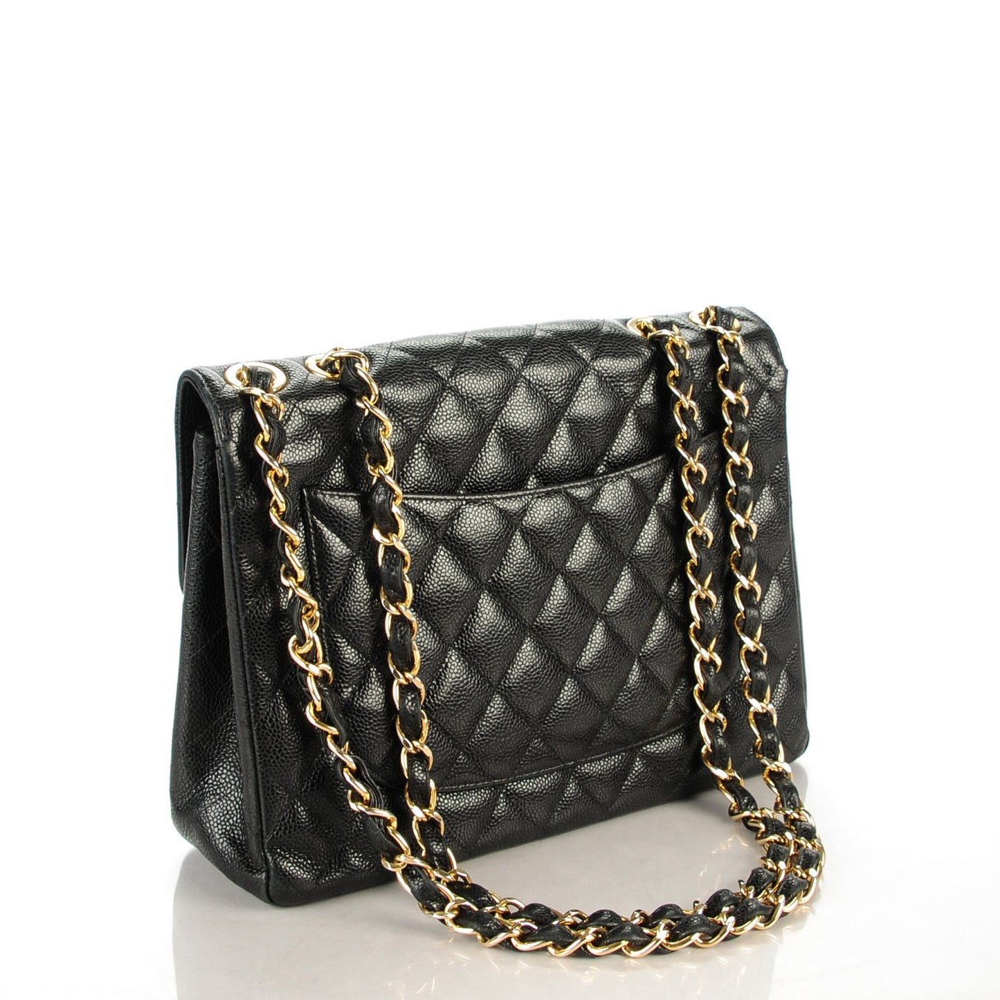 Caviar Quilted Jumbo Single Flap Black