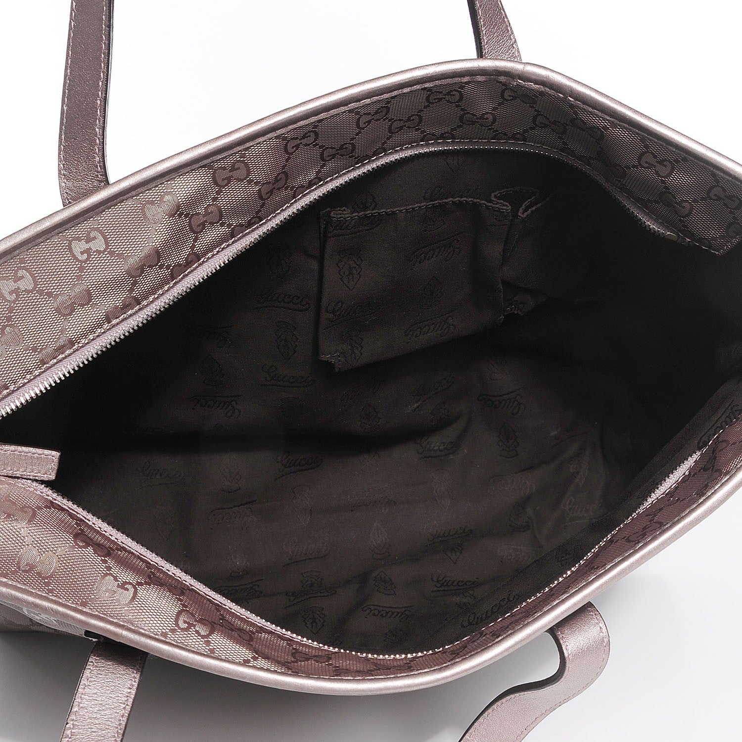 Gucci Imprime Monogram Medium Zippered Shopping Tote Mauve 5 of 9