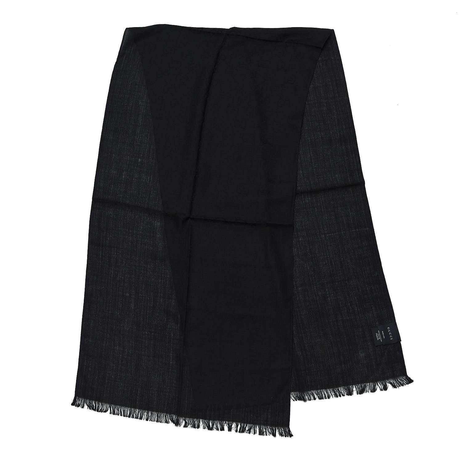 Gucci Wool Silk GG Monogram GGNat Scarf Black 5 of 7
