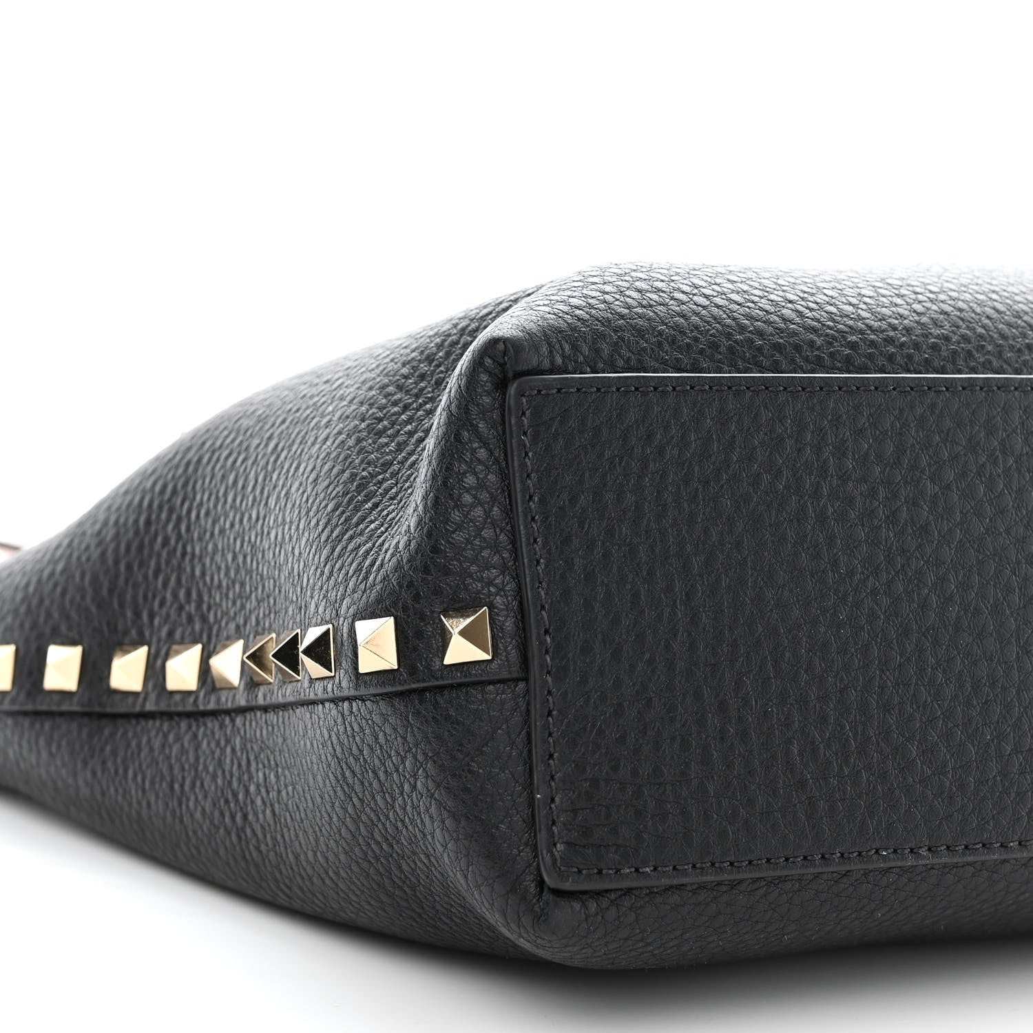 Valentino Garavani Grained Calfskin Small Rockstud Flip Lock Tote Black Rose Quartz 10 of 11