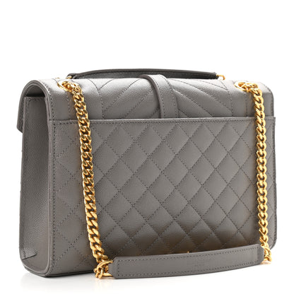 Saint Laurent Grain De Poudre Textured Mixed Matelasse Medium Triquilt Monogram Satchel Earth 3 of 10