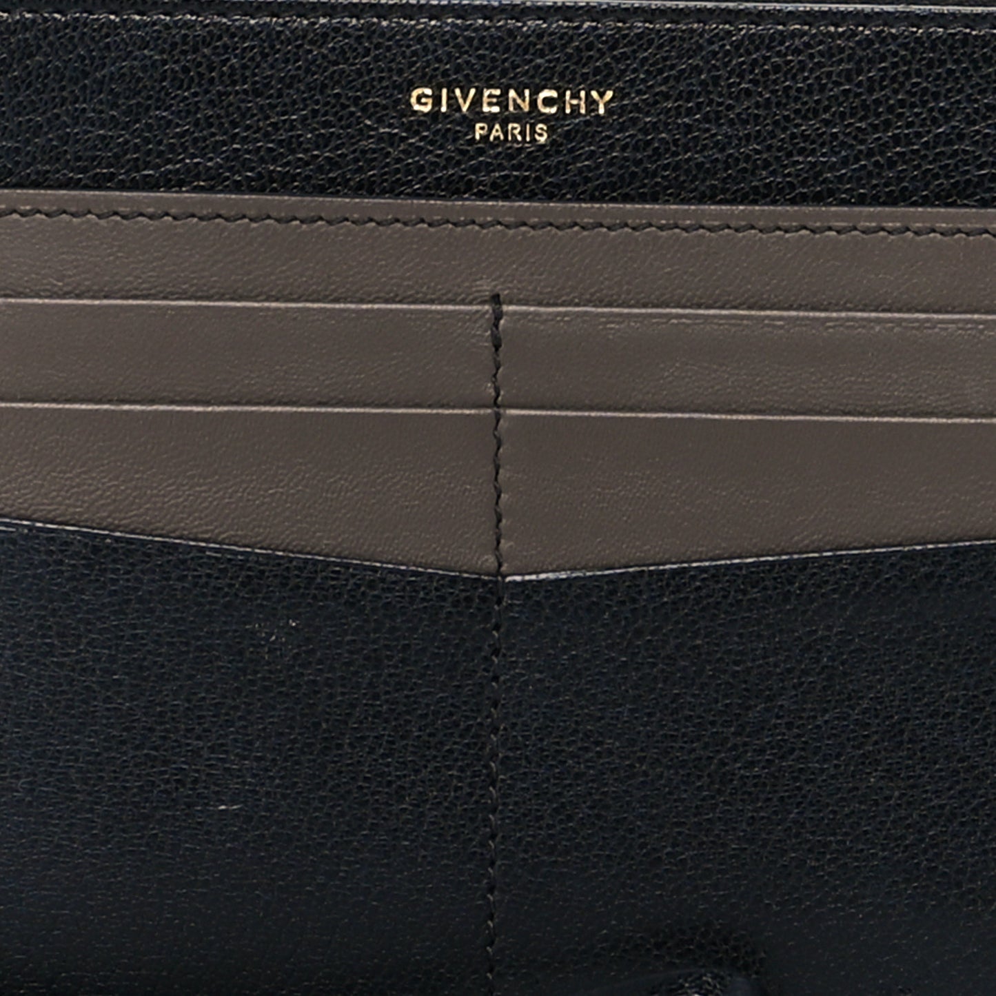 Goatskin GV3 Wristlet Zip Card Holder Black Grey