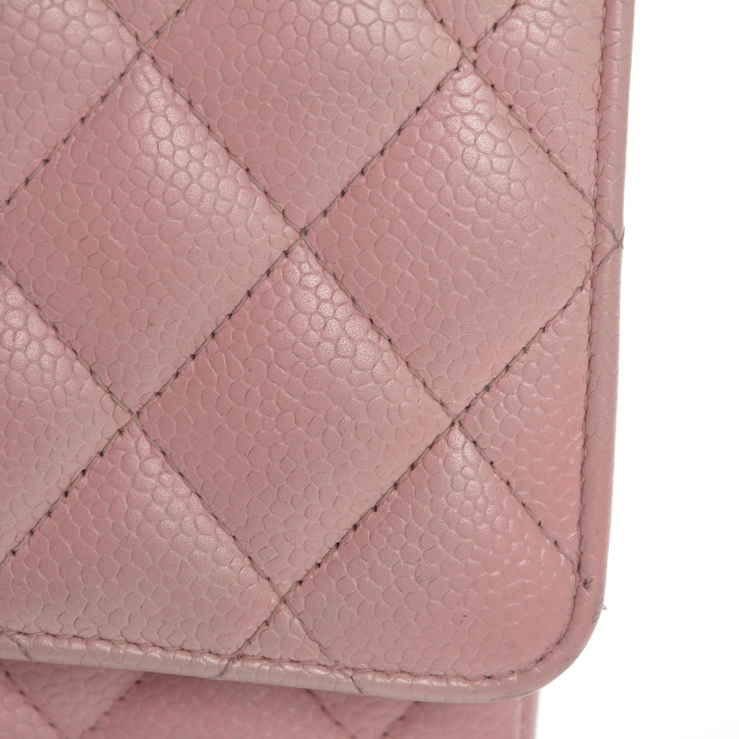 Caviar Quilted Medium Double Flap Pink