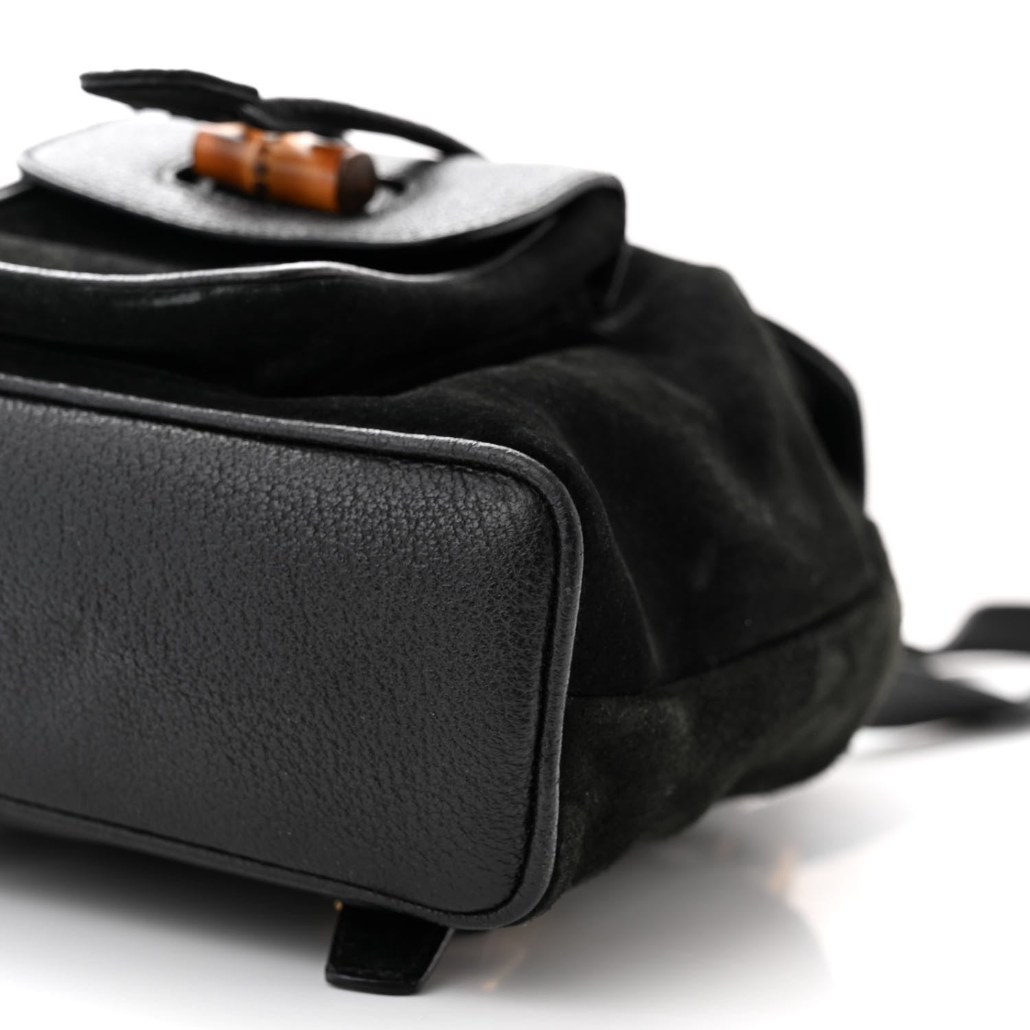 Gucci Calfskin Suede Bamboo Mini Backpack Black 10 of 11