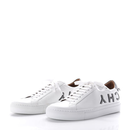 Givenchy Calfskin Reverse Logo Urban Street Sneakers 40 White Grey 3 of 10