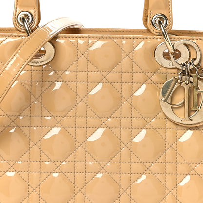 Christian Dior Patent Cannage Medium Lady Dior Beige 8 of 11