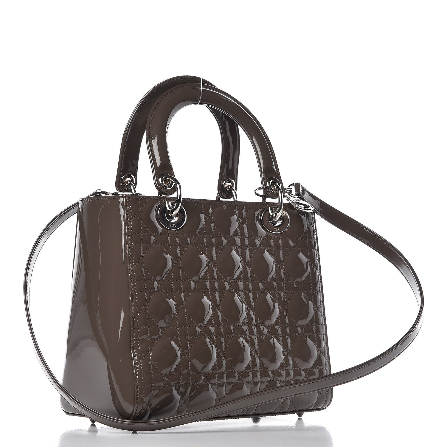 Christian Dior Patent Cannage Medium Lady Dior Dark Brown 4 of 8