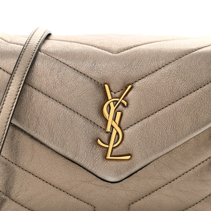 Saint Laurent Metallic Calfskin Y Quilted Monogram Toy Loulou Crossbody Bag Piombo 8 of 12
