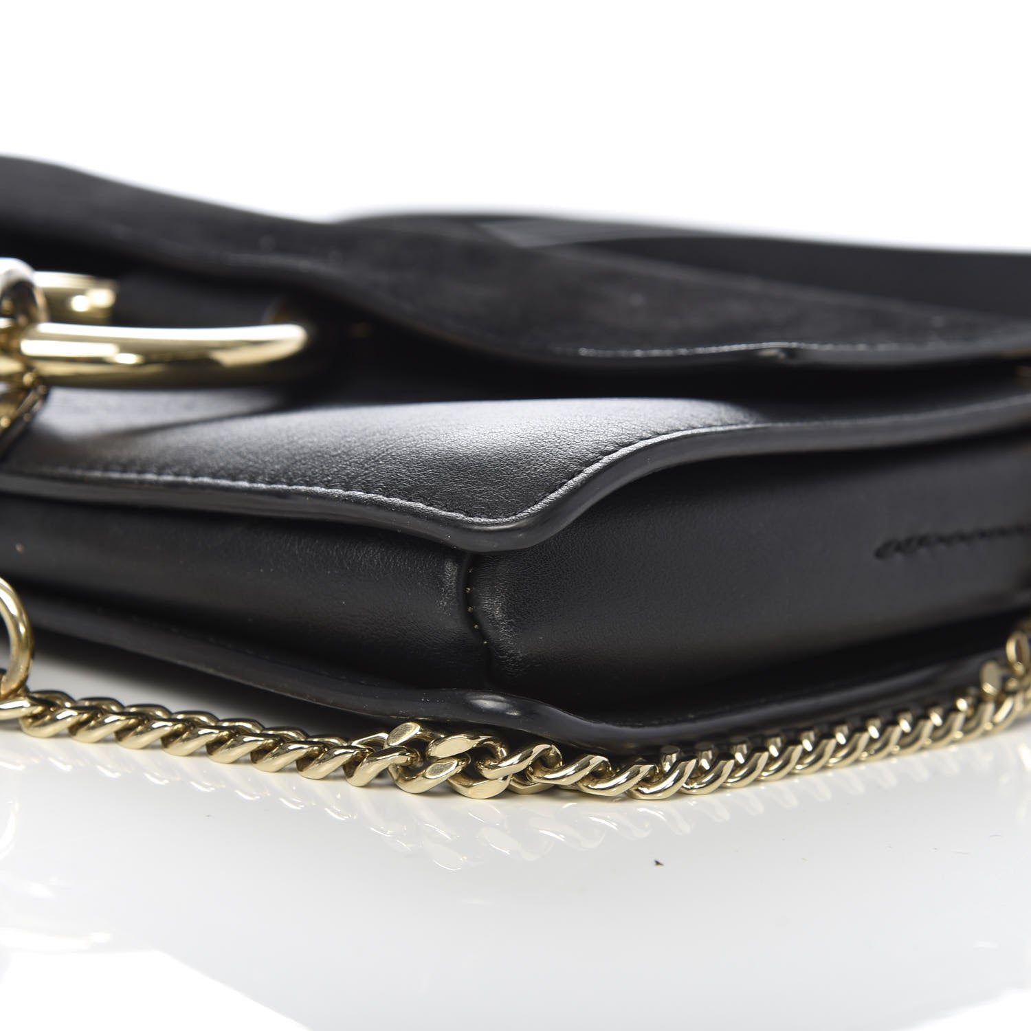 Chloe Suede Calfskin Small Faye Shoulder Bag Black 9 of 10