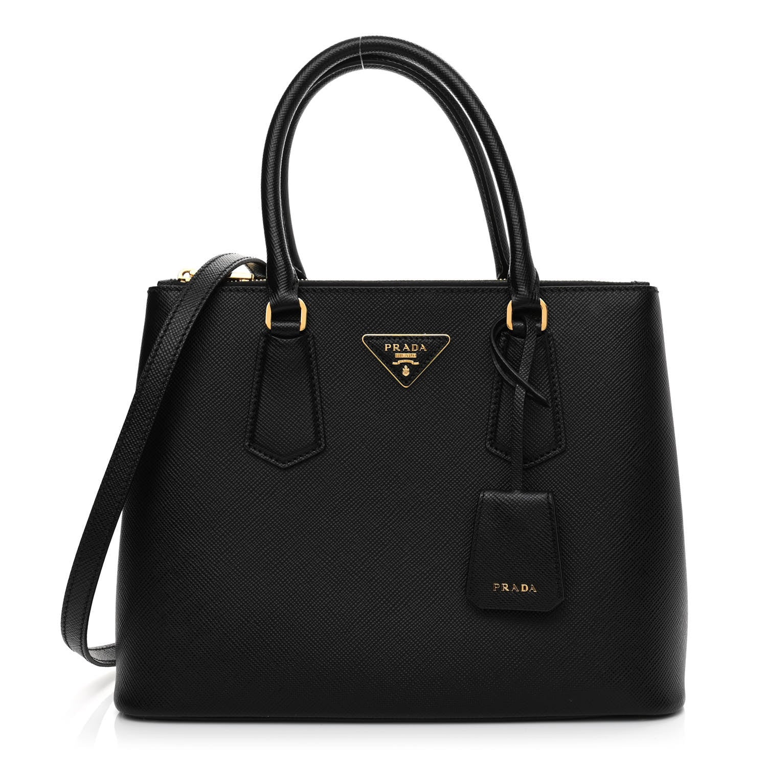 Prada Saffiano Cuir Medium Galleria Double Zip Tote Black 1 of 11