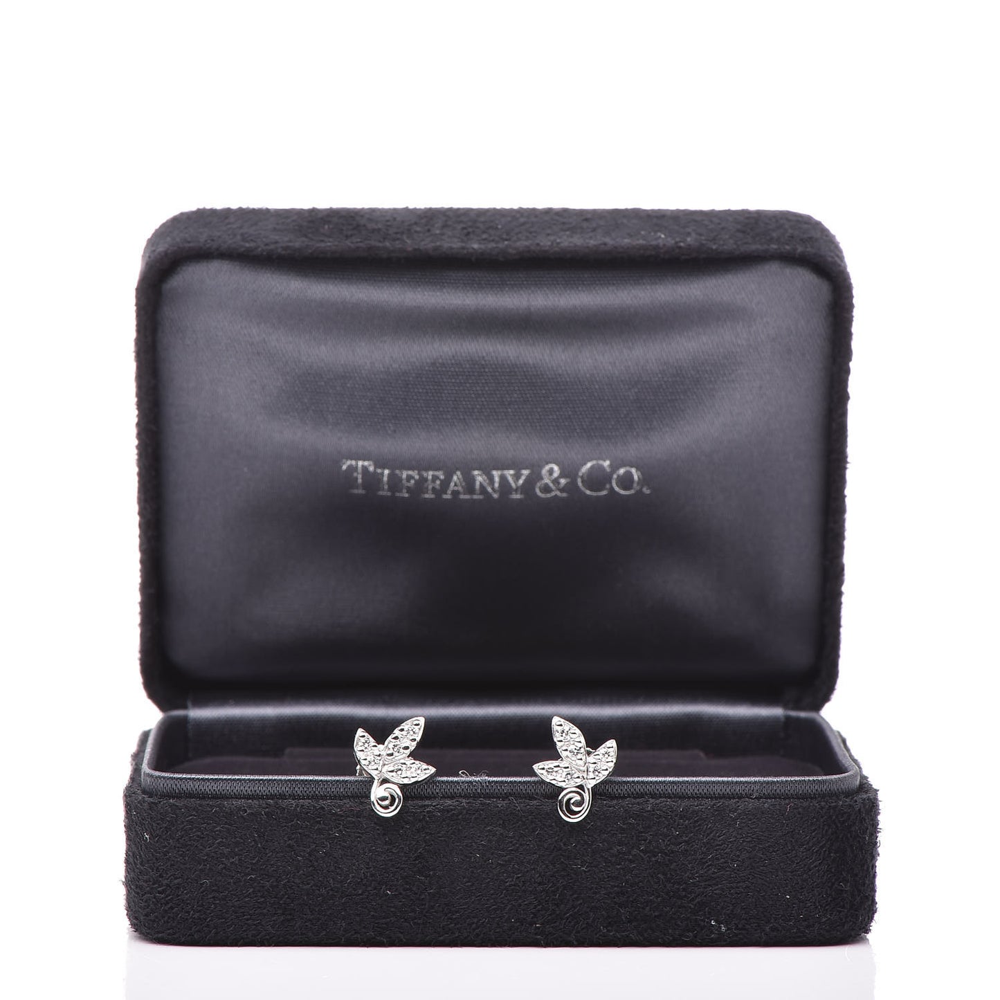 18K White Gold Diamond Paloma Picasso Olive Leaf Earrings