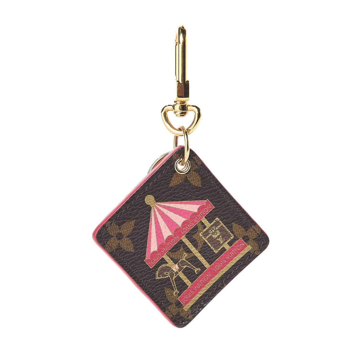 Monogram Illustre Carousel Bag Charm Key Ring Pink