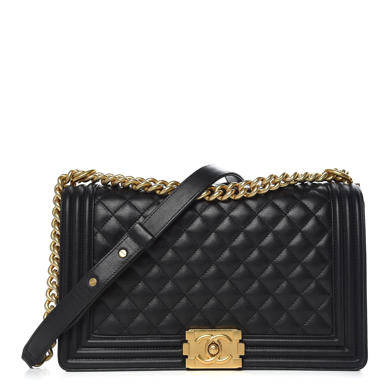 Chanel Calfskin Quilted New Medium Boy Flap Black 1 of 16