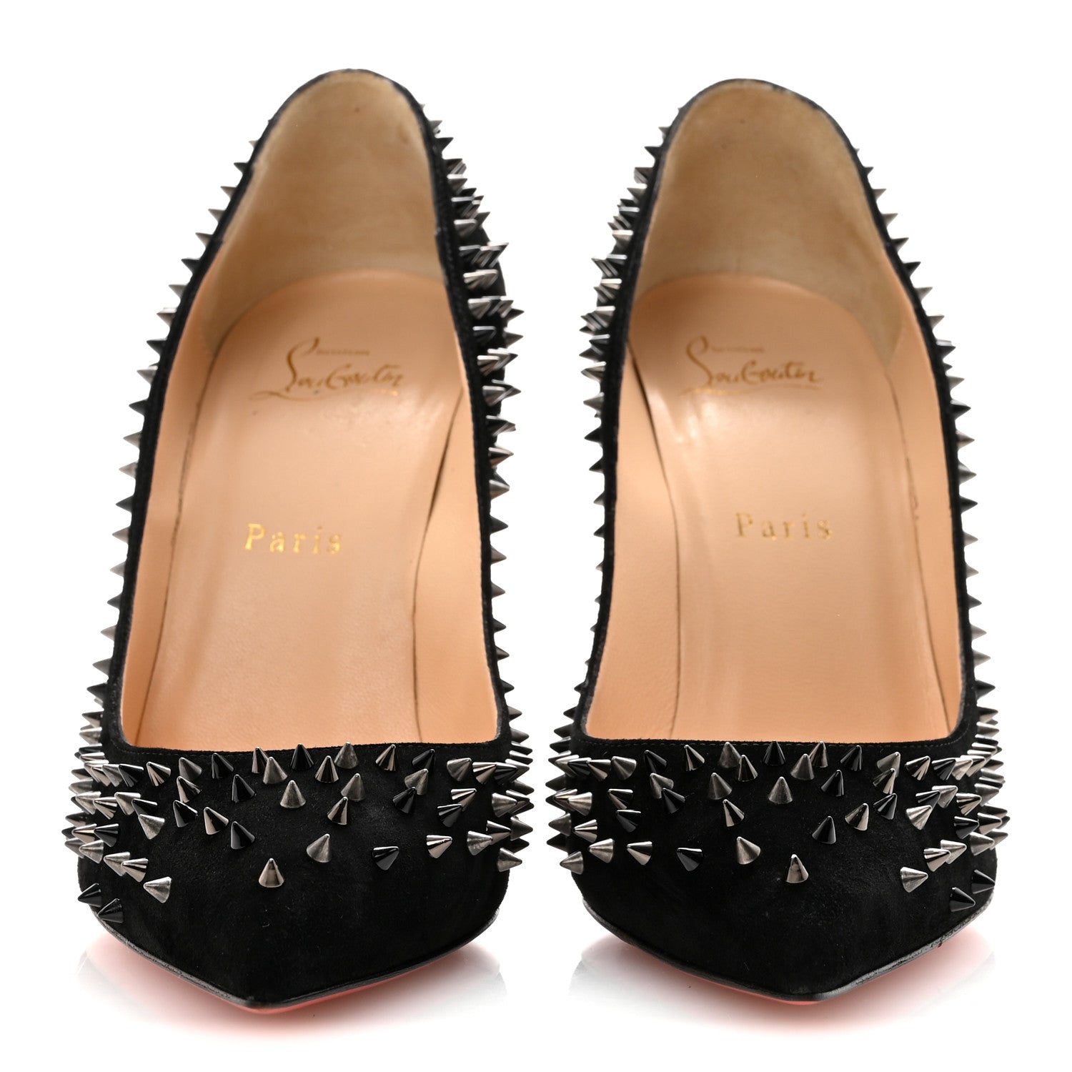 Christian Louboutin Suede Spikes 100 Pumps 38.5 Black 3 of 8