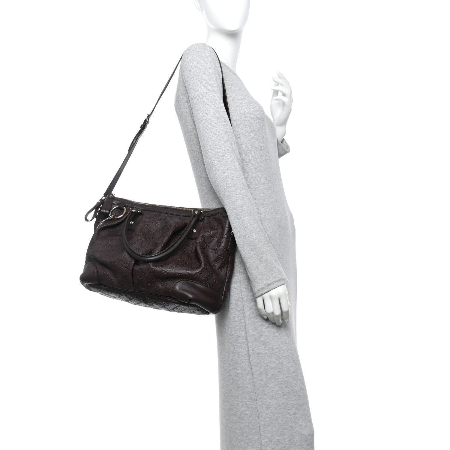 Gucci Guccissima Large Sukey Top Handle Bag Chocolate 2 of 13
