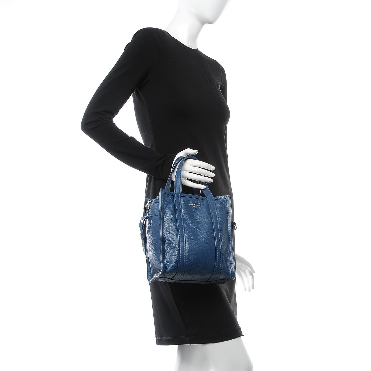 Balenciaga Agneau XS Bazar Shopper Tote Bleu Profond 2 of 8
