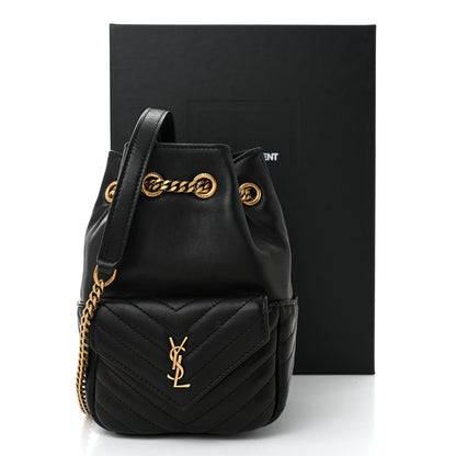 Saint Laurent Lambskin Matelasse Monogram Joe Nano Bucket Bag Black 11 of 11