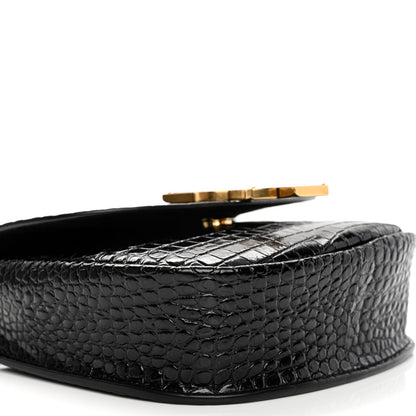 Saint Laurent Crocodile Embossed Calfskin Small Kaia Satchel Black 8 of 9