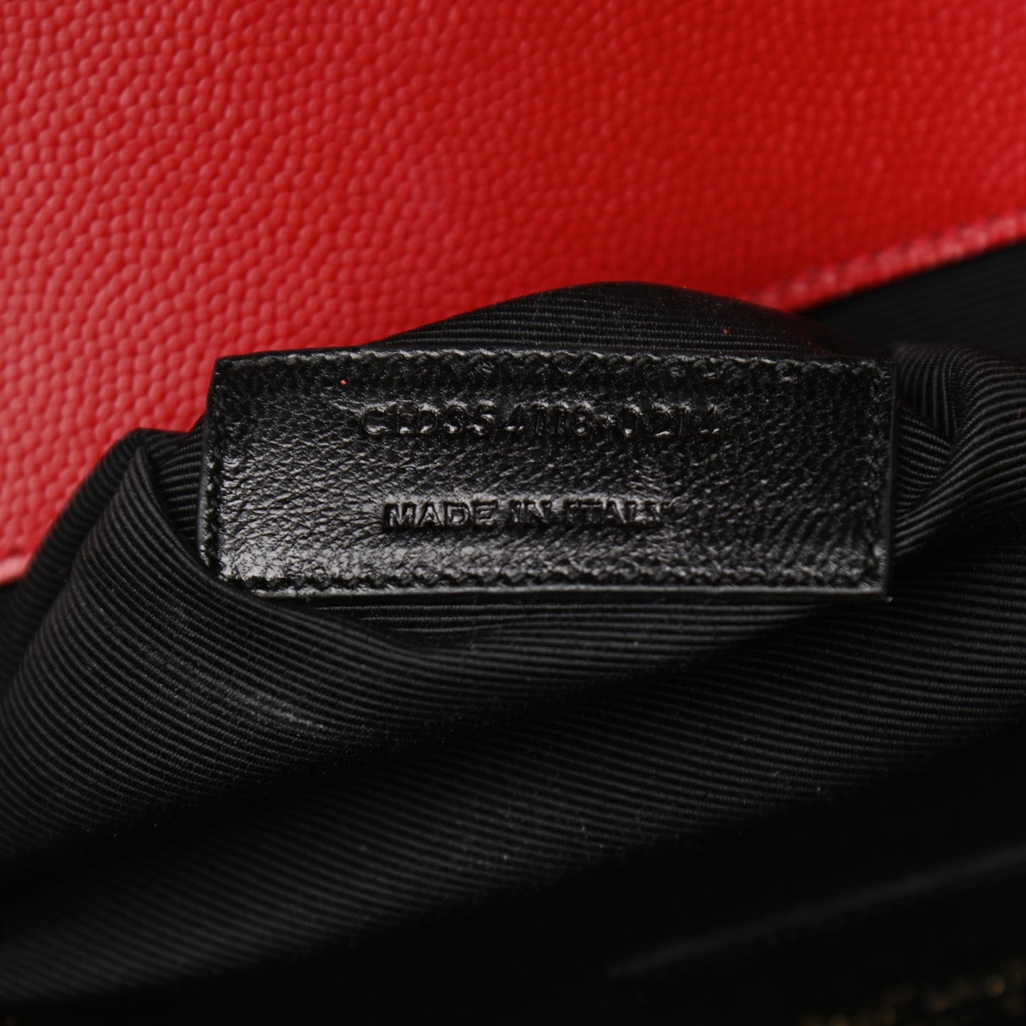 Grain De Poudre Matelasse Chevron Large Monogram Satchel Lipstick Red