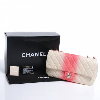 Chanel Caviar Quilted Ombre Jumbo Single Flap White Rose Pink 6 of 9