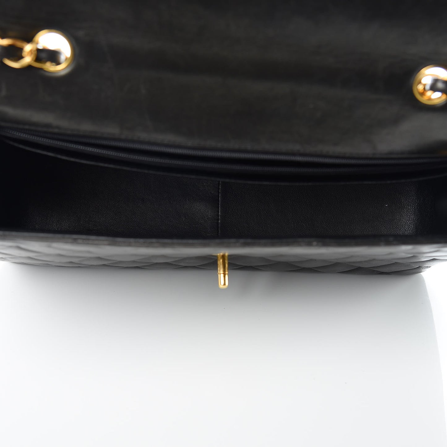 Lambskin Quilted Jumbo Single Flap Black