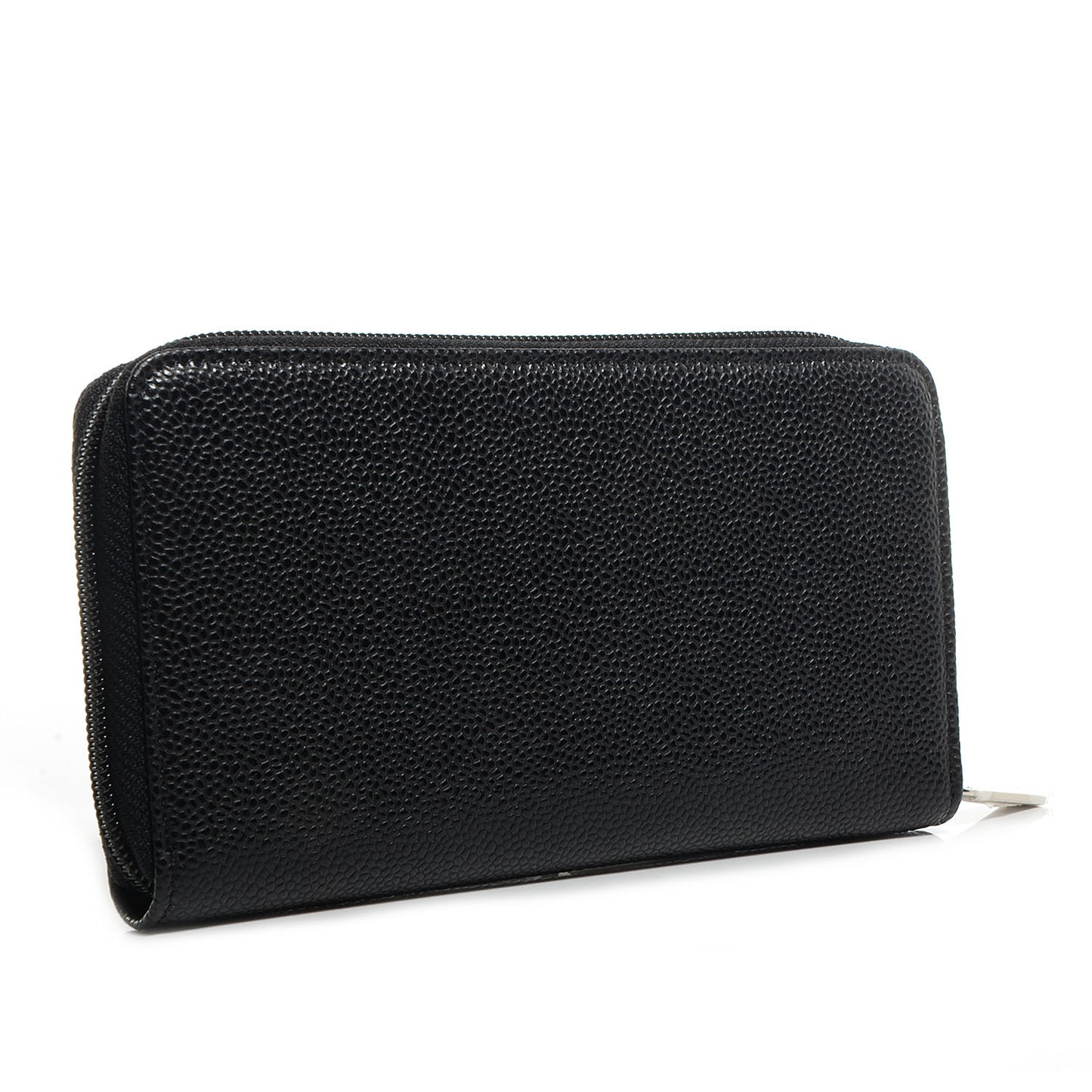 Caviar CC Timeless Large Zip Around Wallet Black