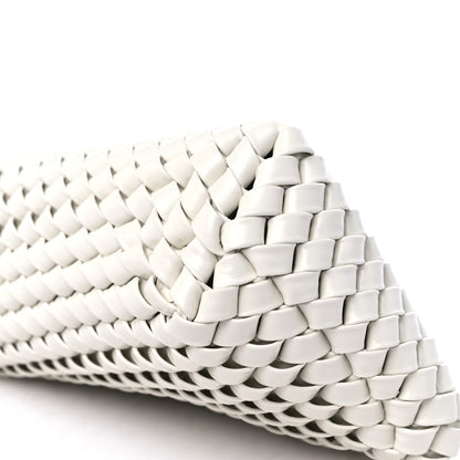 Bottega Veneta Patent Nappa Intrecciato Slanted Clutch White 7 of 7