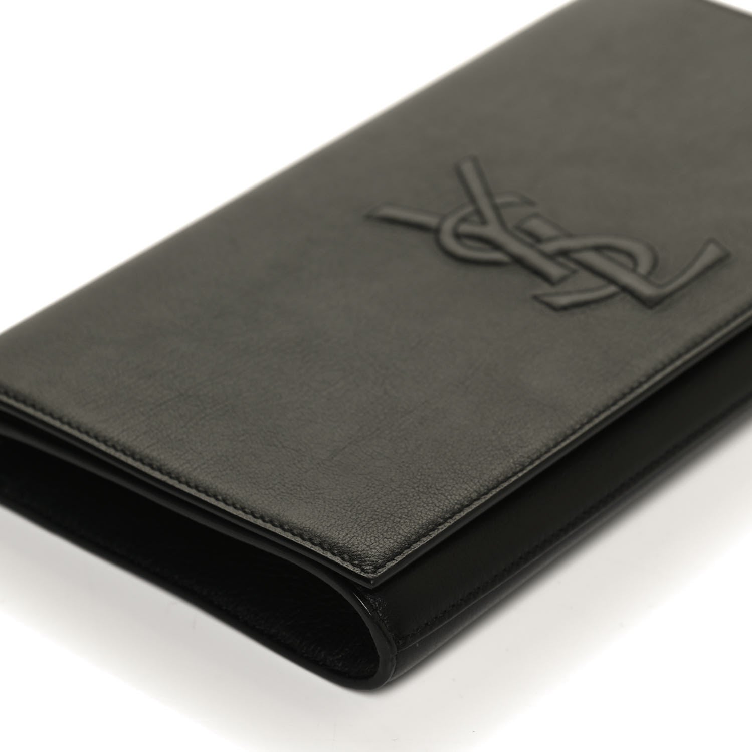 Saint Laurent Calfskin Monogram Large Belle De Jour Clutch Black 7 of 9