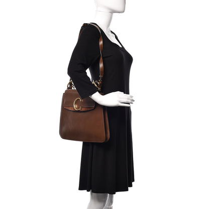 Chloe Calfskin Suede Medium C Shoulder Bag Sharp Brown 2 of 10