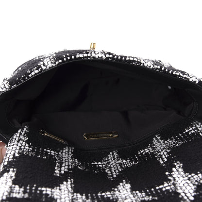 Chanel Tweed Quilted Medium 19 Flap Black White 6 of 12