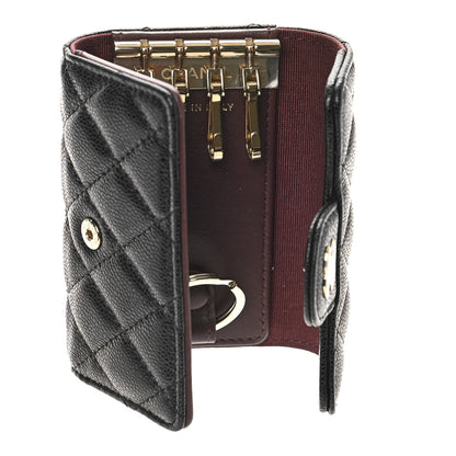 Chanel Caviar Quilted Classic 4 Key Holder Wallet Black 5 of 10