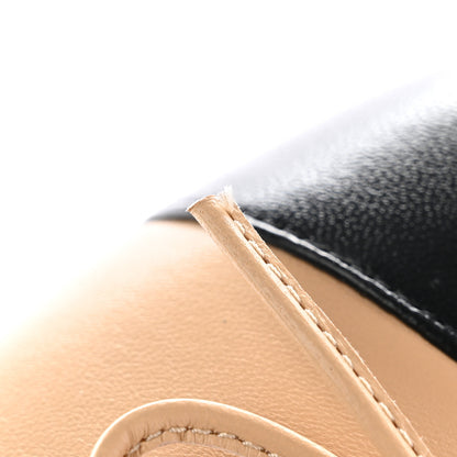 Chanel Lambskin Cap Toe CC Ballerina Flats 37 Beige Black 11 of 16