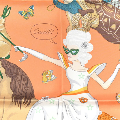 Hermes Silk Story 90 Scarf Abricot Beige Vert 3 of 5