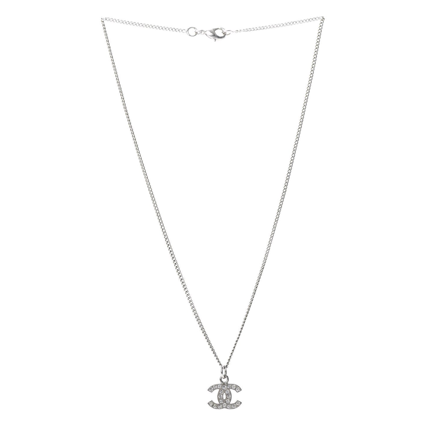 Crystal CC Necklace Silver