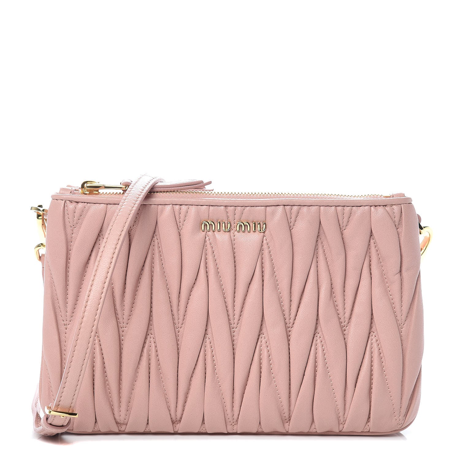 Miu Miu Nappa Matelasse Double Zip Crossbody Orchidea 1 of 12