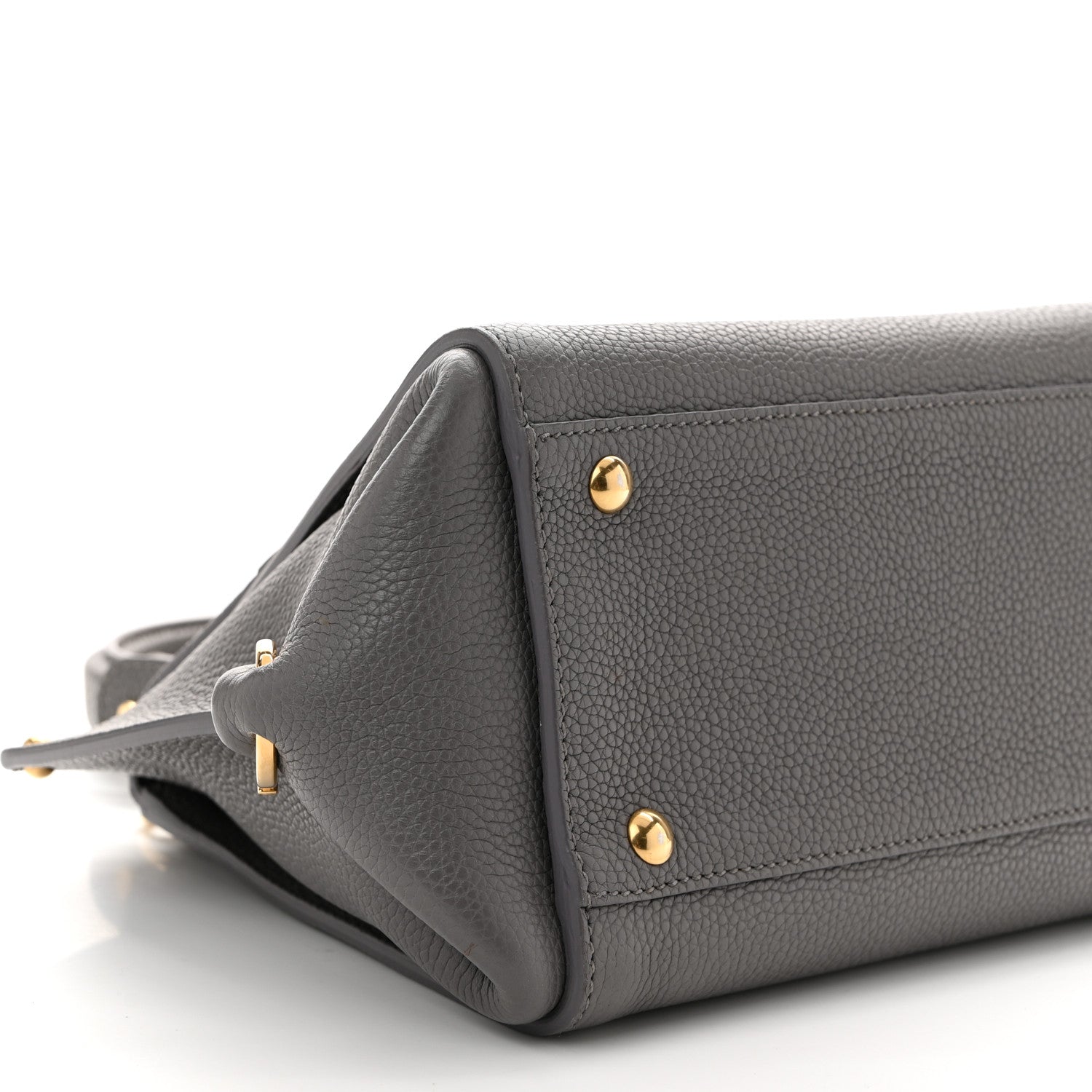 Salvatore Ferragamo Grained Calfskin Sofia Satchel Urban Grey 8 of 9