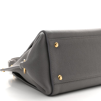 Salvatore Ferragamo Grained Calfskin Sofia Satchel Urban Grey 8 of 9