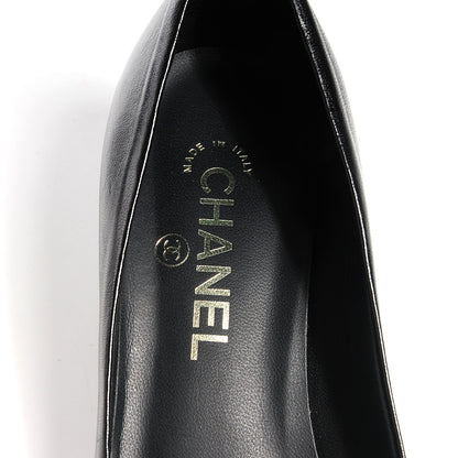 Chanel Leather Round Toe Pumps 38.5 Black 8 of 8
