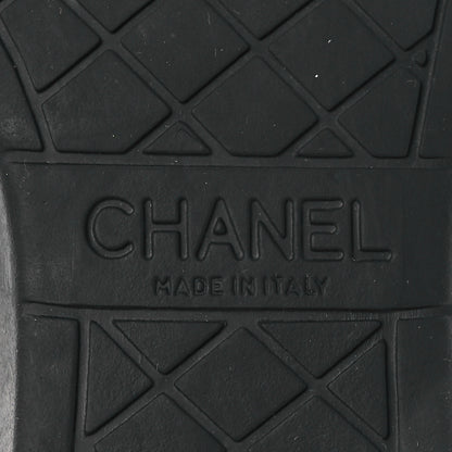 Chanel Lambskin Patent Calfskin CC Sneakers 39.5 White Black 6 of 10