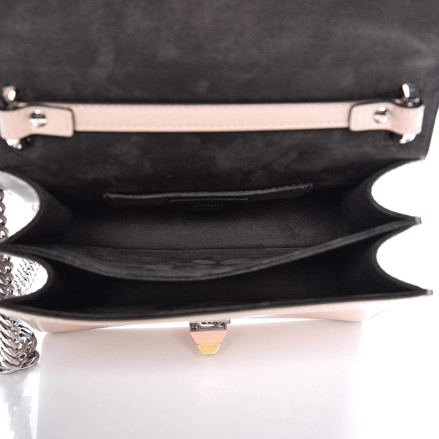 Fendi Snakeskin Vitello Liberty Studded Small Kan I Shoulder Bag White 5 of 8