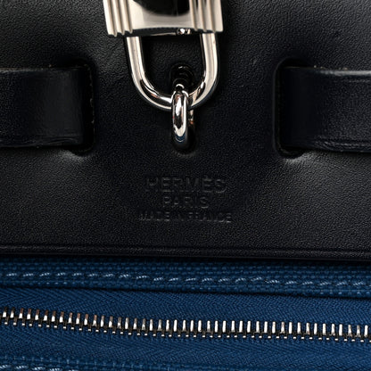 Hermes Toile Vache Hunter Herbag Zip Retourne 31 PM Black Blue De Malte 7 of 12